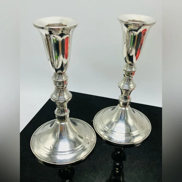 Mid Century Duchin Creation Sterling Silver Weighted Candlestick Holders - Picture 2 of 4